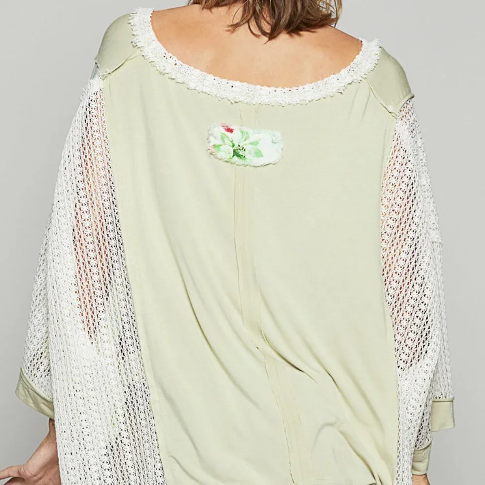 POL Oversized Top in Pistachio - Picture 4 of 5
